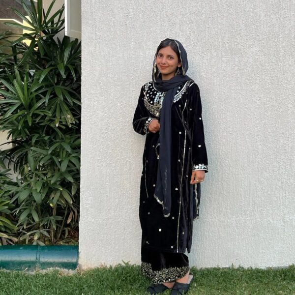 Black Color Sequence Work Palazzo Suit - Image 3