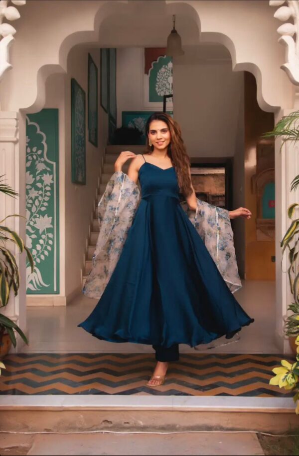 Navy Blue Color Huge Flair Anarkali Suit