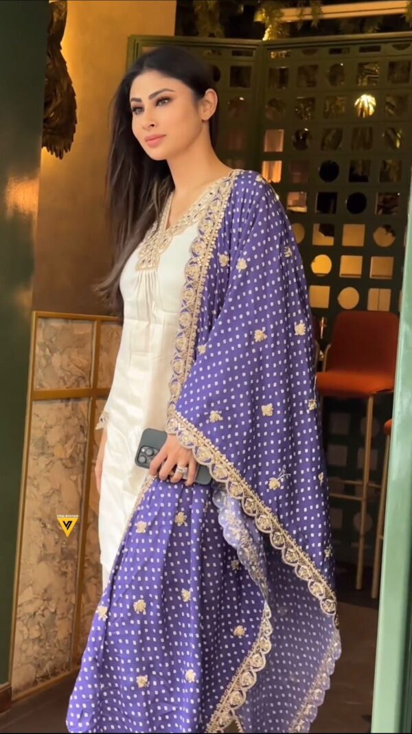 White Color Embroidery With Sequence Work Salwar Suit - Image 2