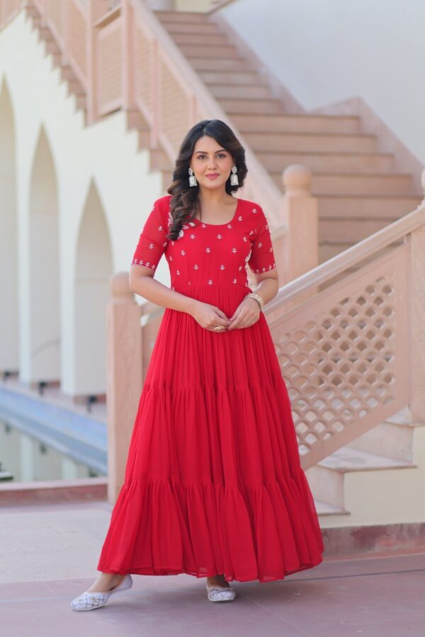 Lovely Red Color Long Gown - Image 2