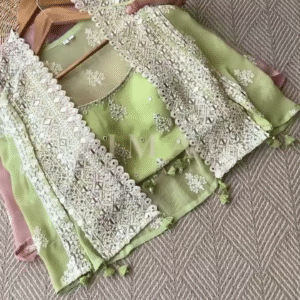 Mirror Embroidered Ethnic Co-Ord Set with Cape Jacket