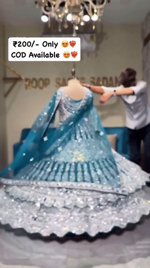 Elegant Heavy Flair Embroidered Lehenga Set with Dupatta - Image 2