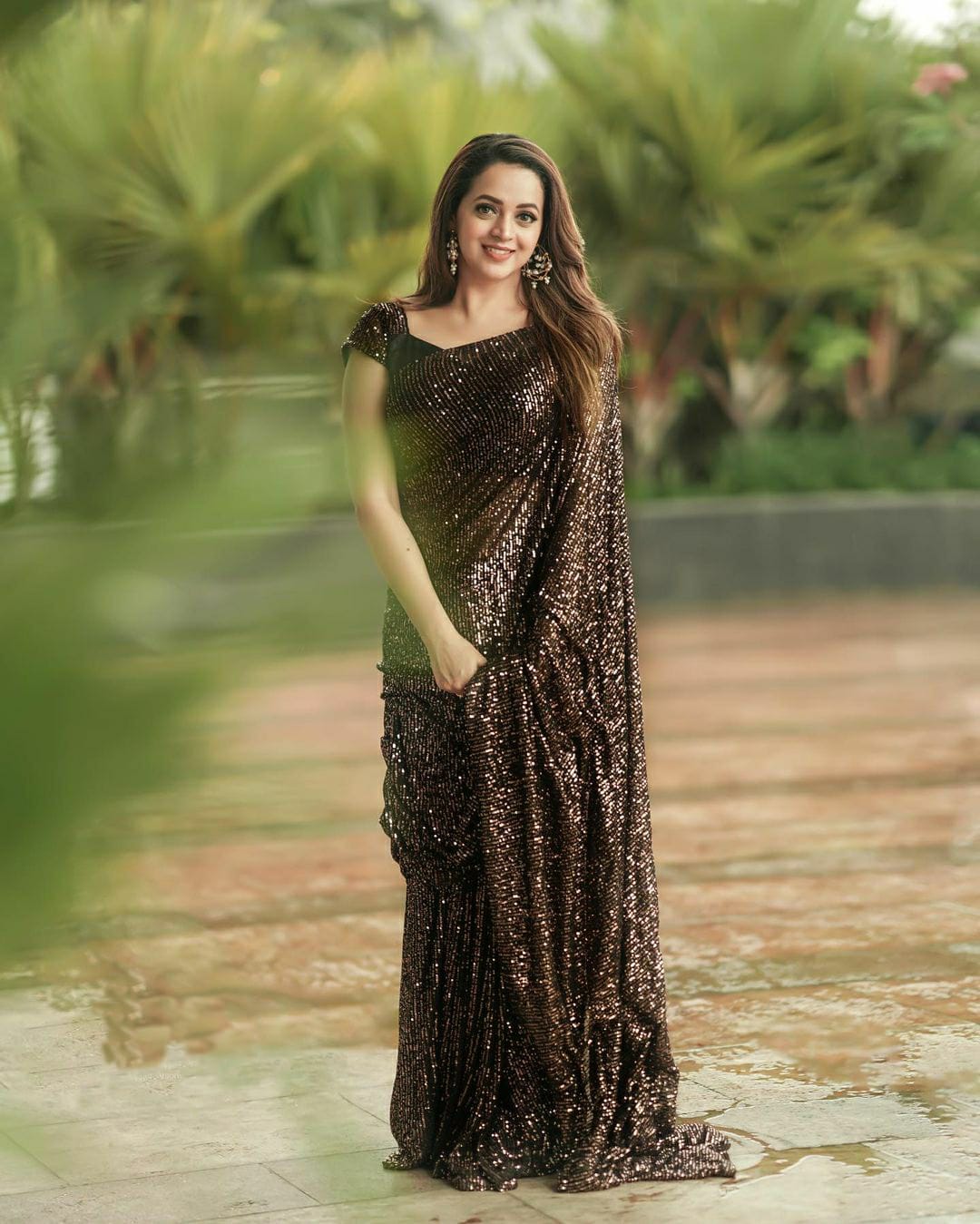 Black Color Sequence Embroidery Work Beautiful Georgette Saree - Image 3