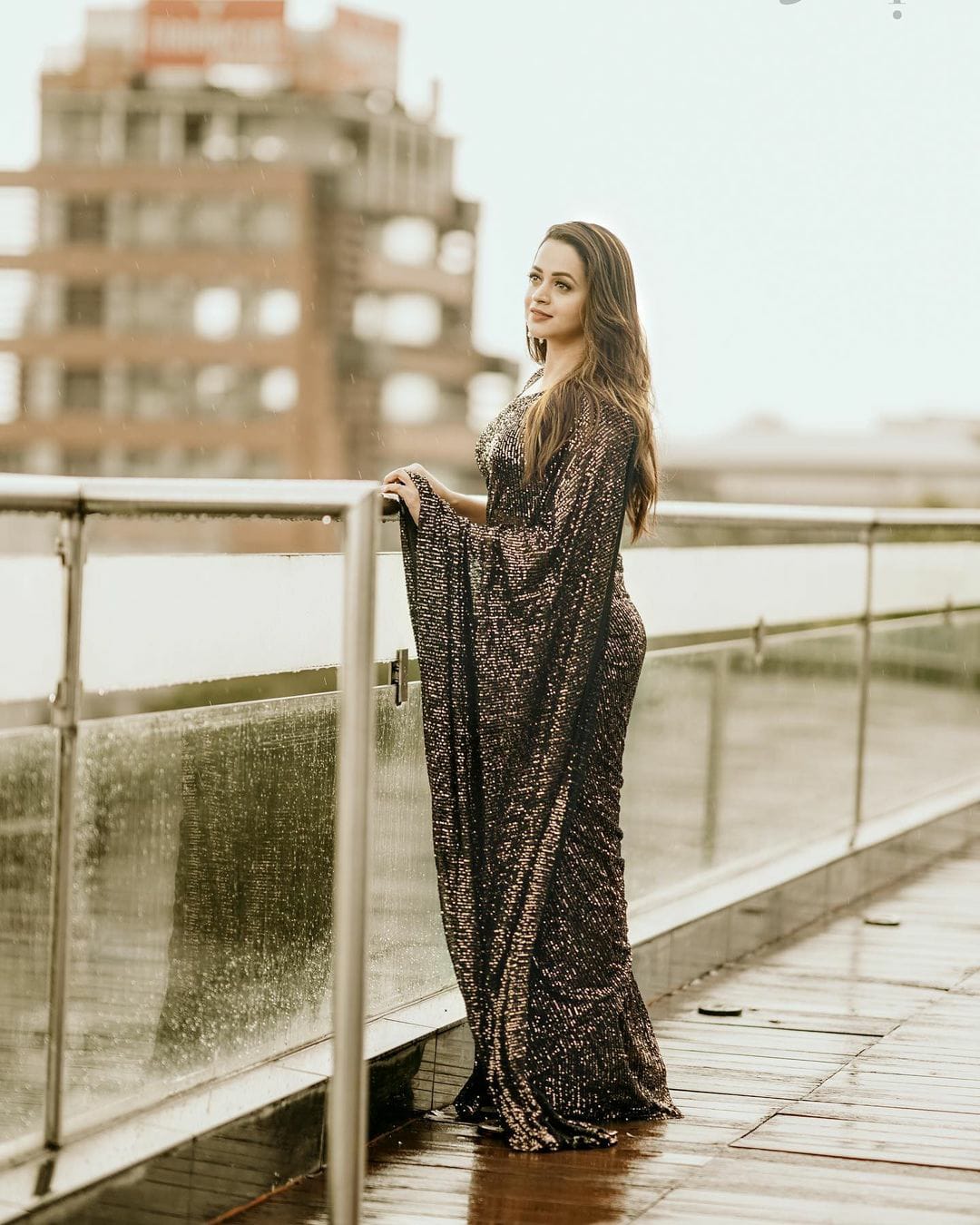 Black Color Sequence Embroidery Work Beautiful Georgette Saree - Image 5