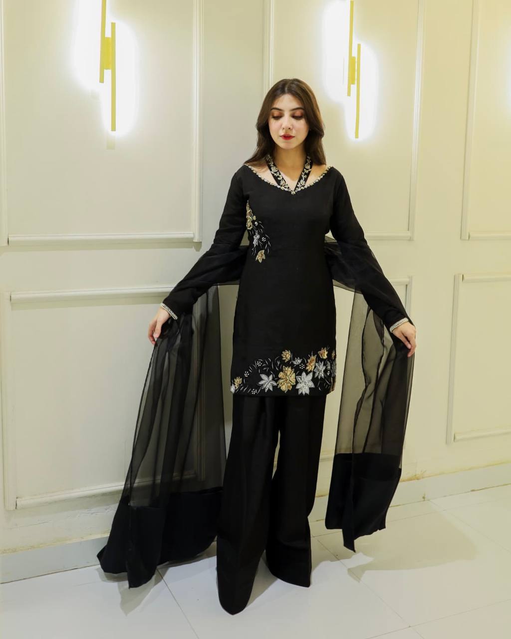 Black Color Embroidery Work Salwar Suit - Image 2