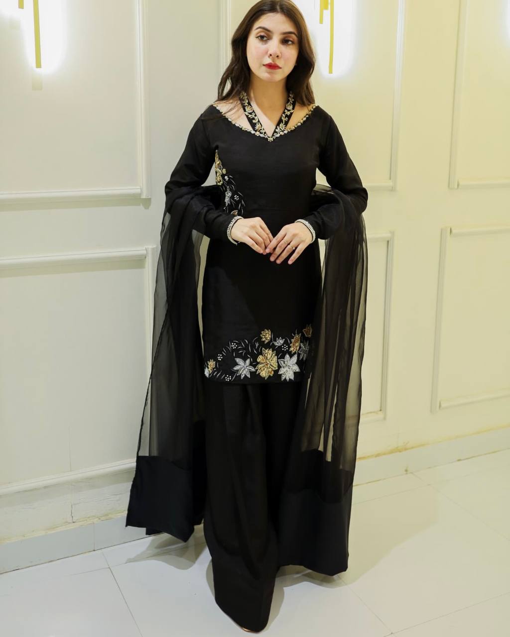 Black Color Embroidery Work Salwar Suit - Image 3