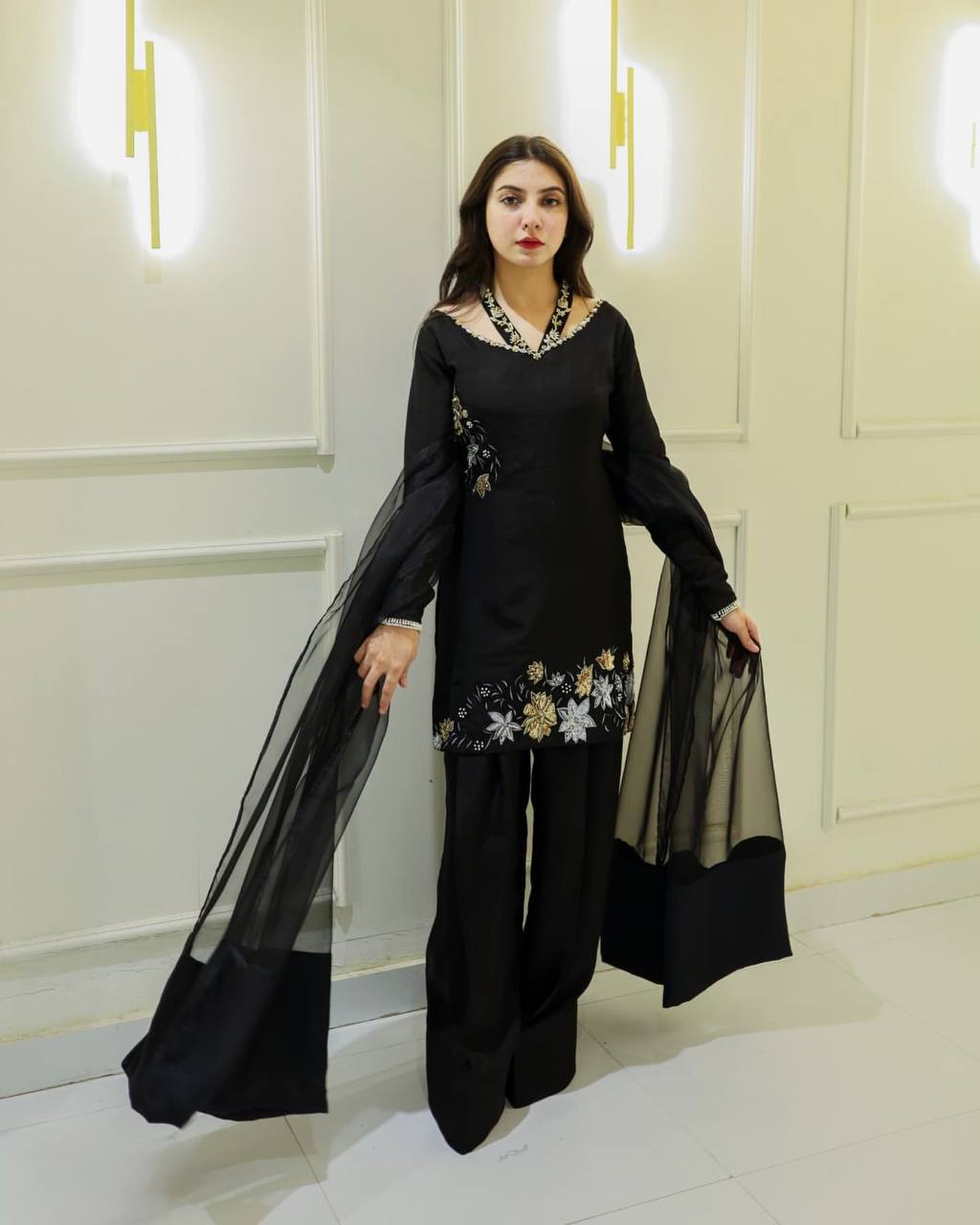 Black Color Embroidery Work Salwar Suit - Image 4