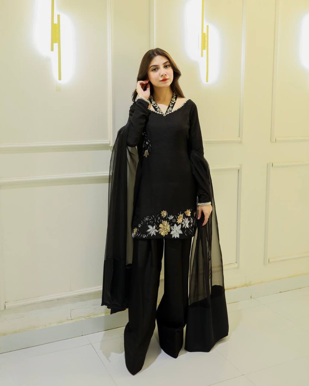 Black Color Embroidery Work Salwar Suit - Image 5