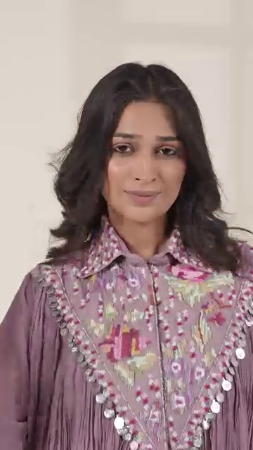 Burnt Orange Cape Style Sharara Set with Embroidery - Image 3