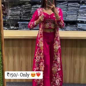 Embroidered 3-Piece Indo-Western Co-Ord Set