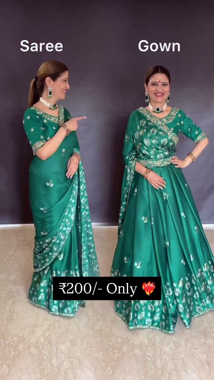 Soft Taffeta Silk with Printed Butti Work - Image 2