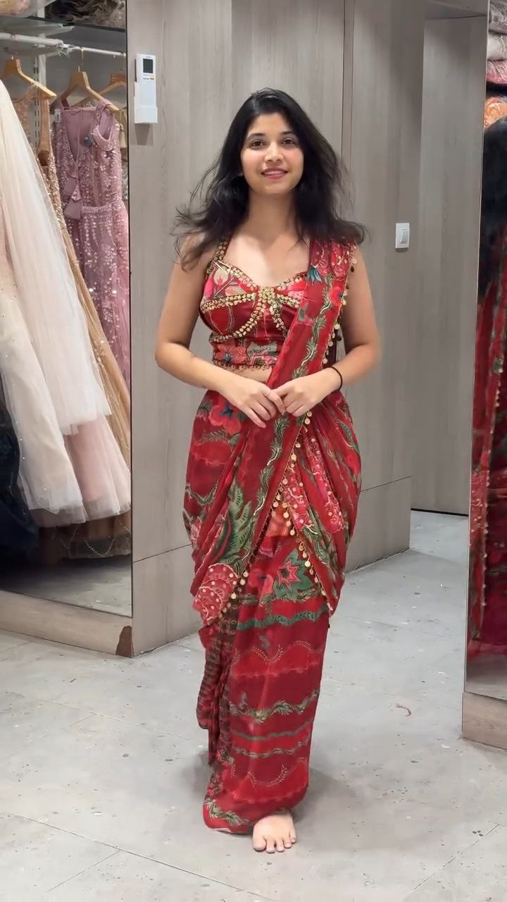 Mustard Yellow Embroidered Crop Top Palazzo Set with Dupatta - Image 2