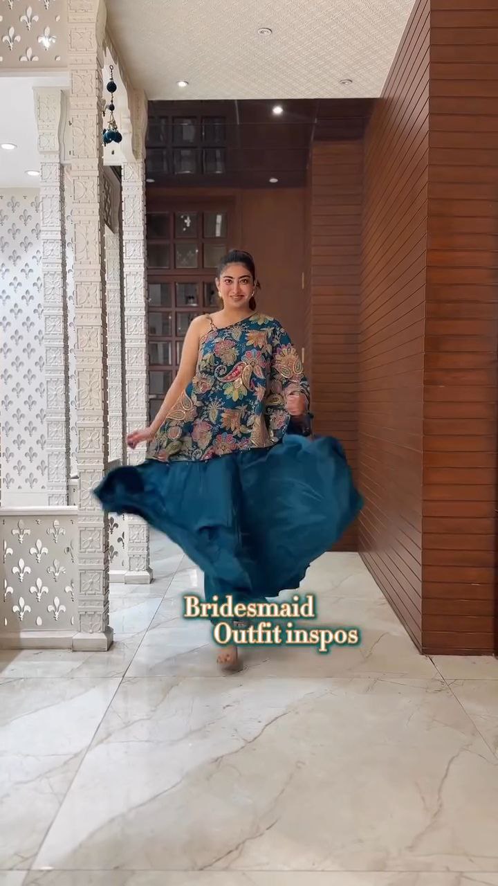 Orange Embroidered Short Kurti with Sharara Set - Image 3