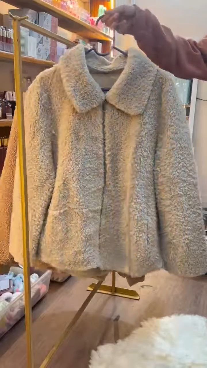 Women’s Plush Zip-Front Winter Jacket - Image 3