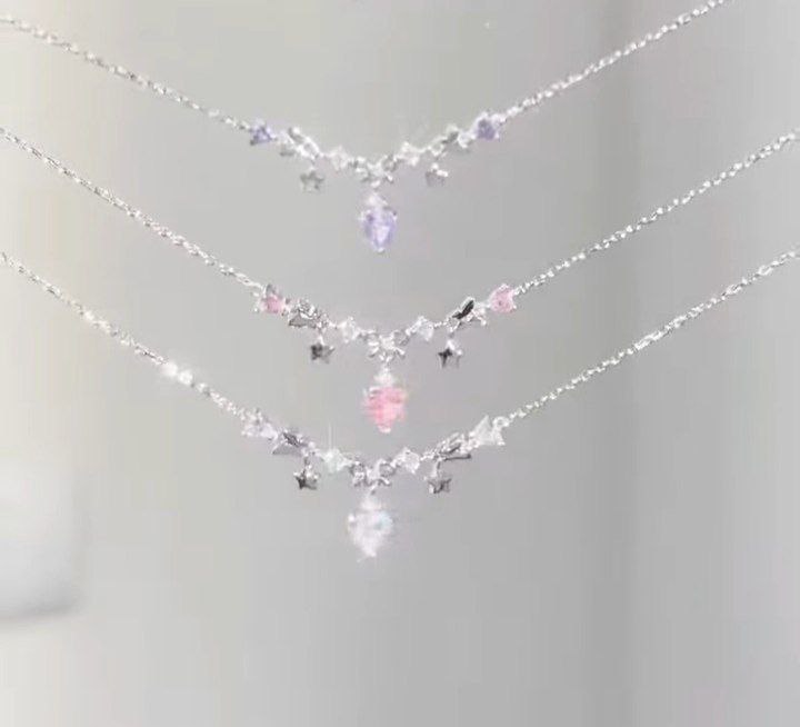 Celestial Crystal Charm Necklace – Star & Drop Pendant Collection - Image 2