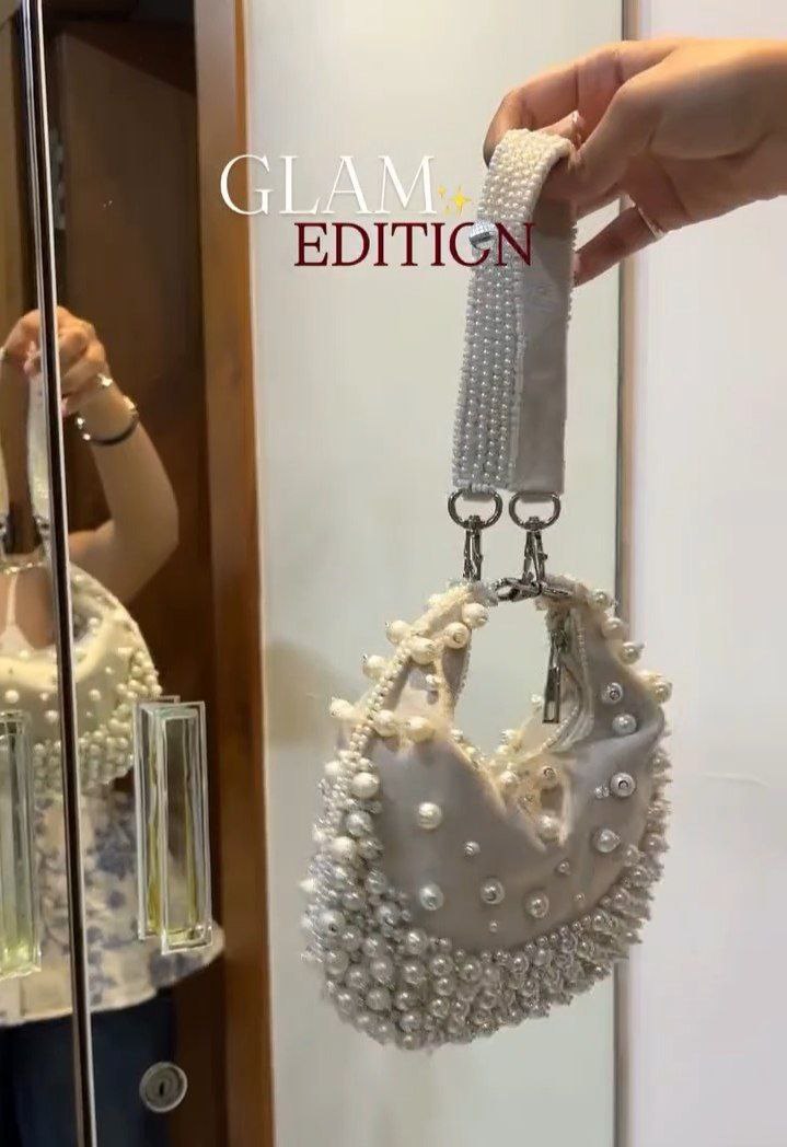Glam Edition Pearl Embellished Mini Handbag - Image 7