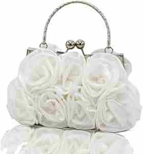 Elegant Floral Embroidered Clutch with Top Handle - Image 3