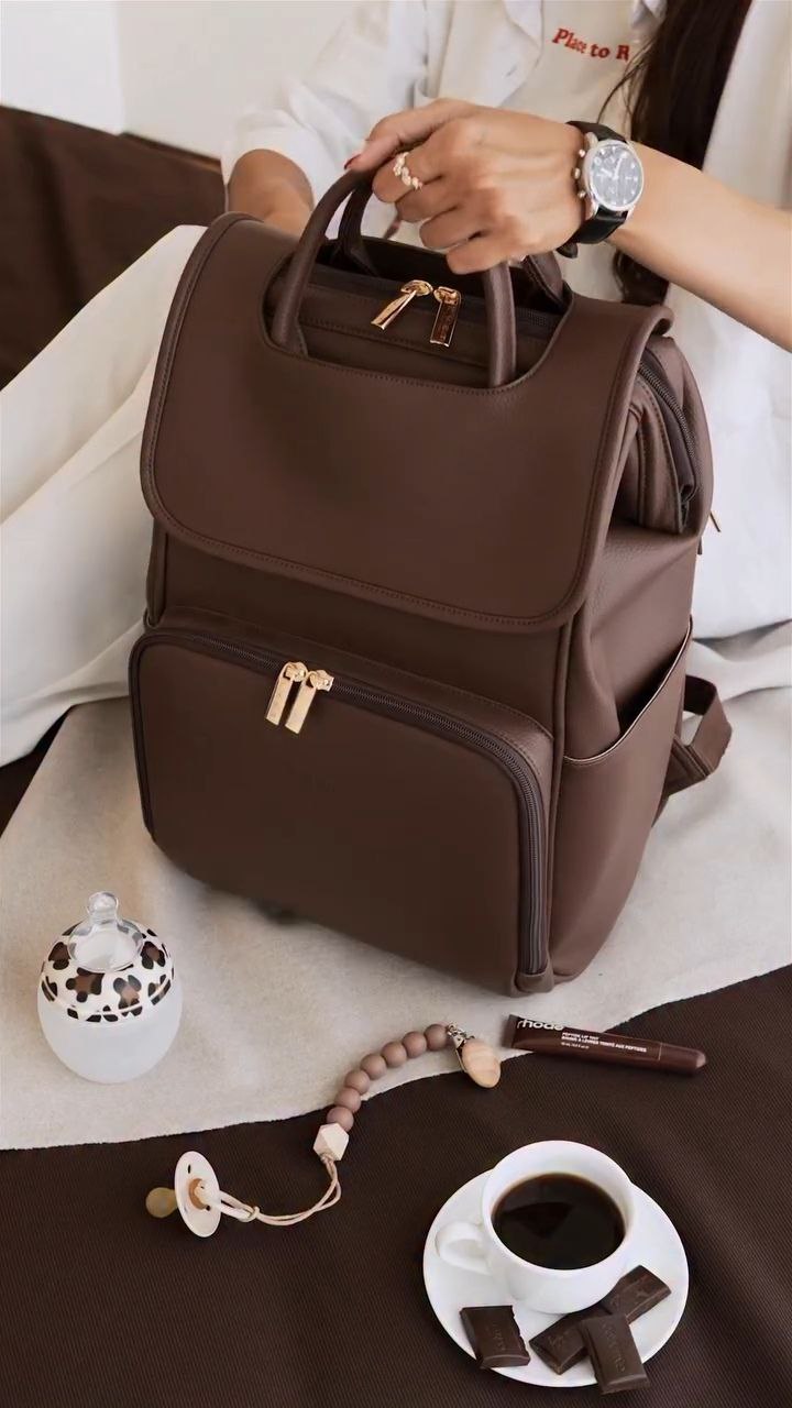 Multi-Purpose Brown Backpack with Top Handle