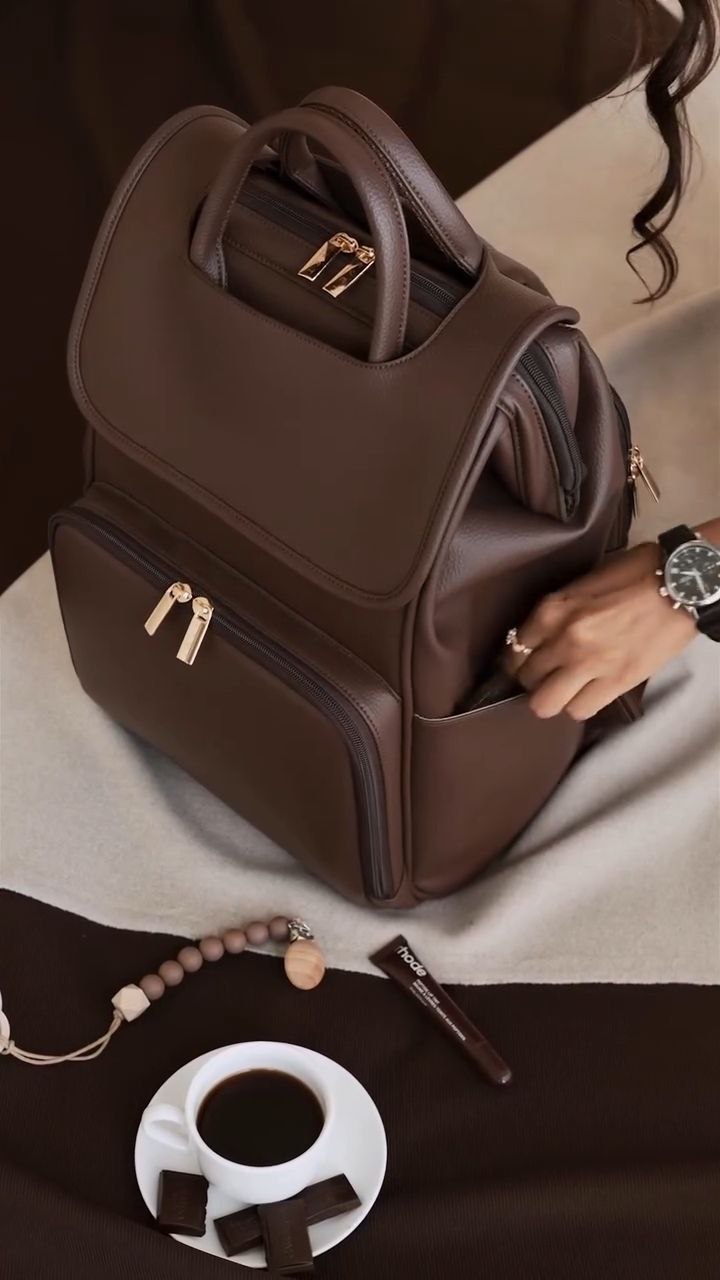 Multi-Purpose Brown Backpack with Top Handle - Image 3