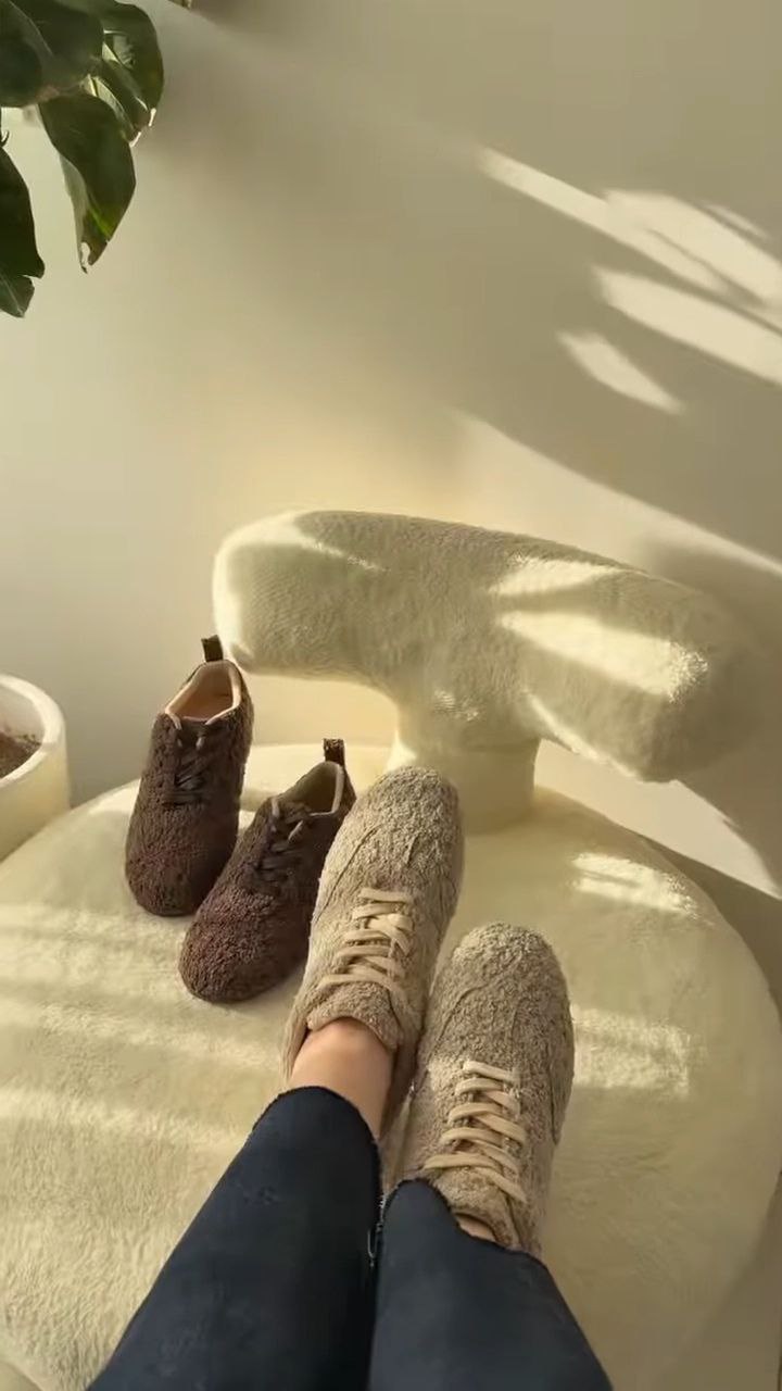 Cozy Knit Lace-Up Indoor Shoes – Soft & Warm Comfort - Image 2