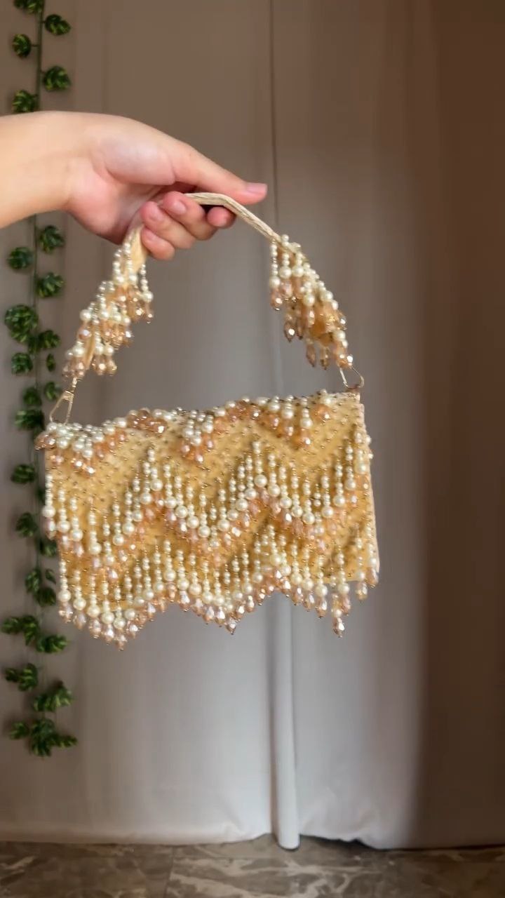 Pearl Embellished Circular Clutch Bag - Image 2