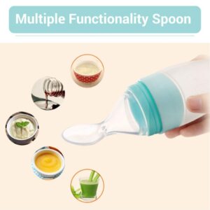 Baby Feeding Bottle with Soft Silicone Spoon Dispenser