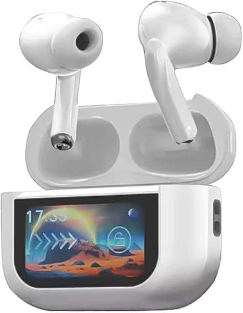 Smart Display Wireless Earbuds with Charging Case - Image 2